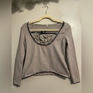 coquette balletcore grey king sleeve